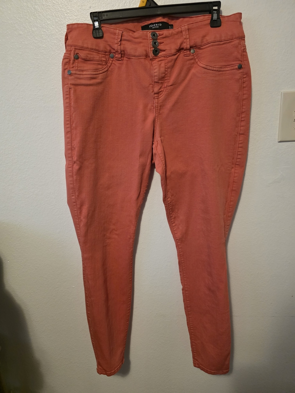 Torrid Coral-Red Skinny Jeans - High Rise Stretch
